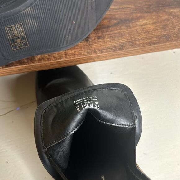 Call It Spring Black Ankle Boots Shoes Vegan Leather Zip Up Size 8 - Picture 7 of 8